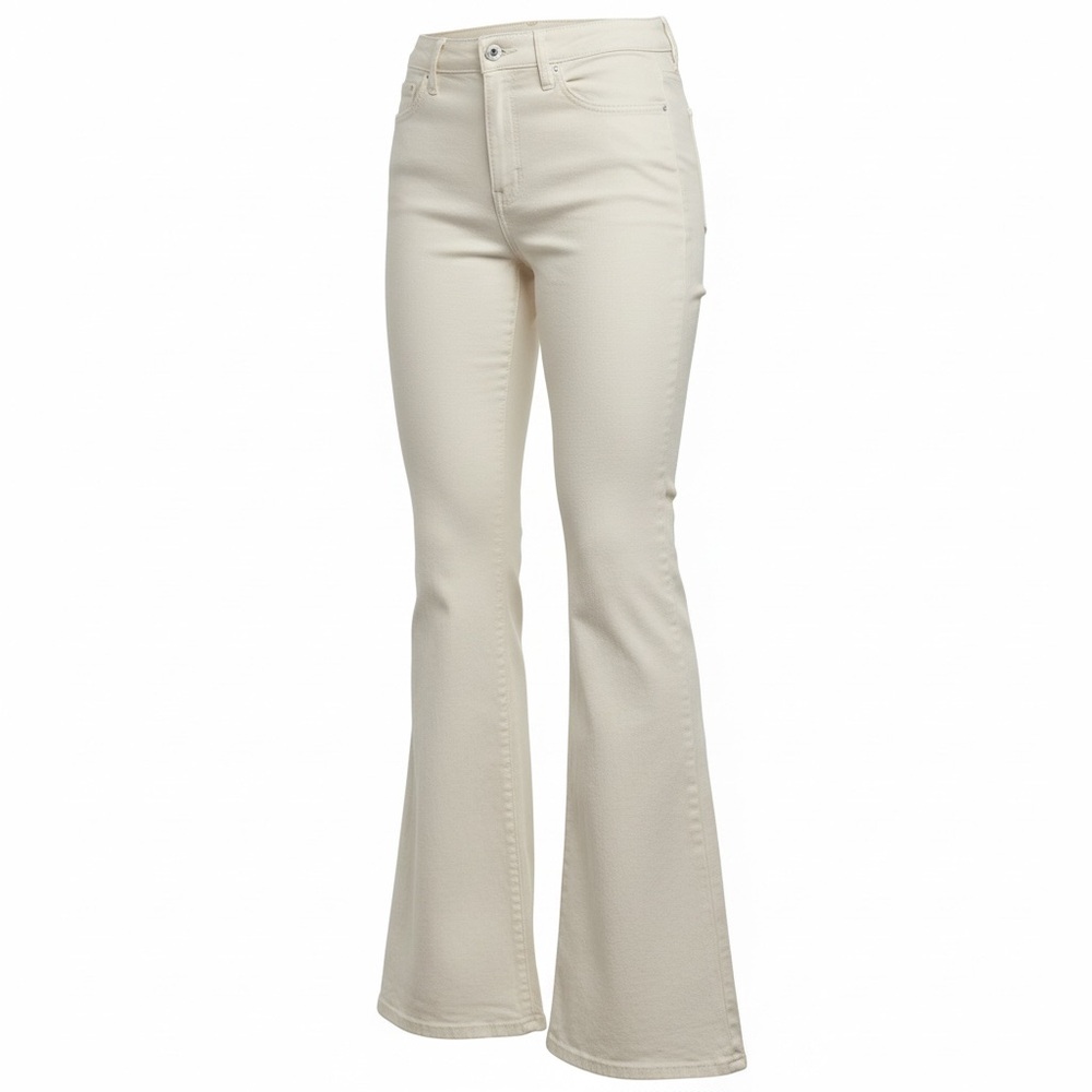 Good American Good Legs Flare Jeans Women’s 14/32 White Mid Rise Flare Denim